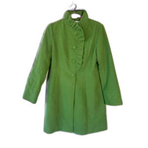 SOLD - Vintage Inspired Button Up Long Green Winter Coat by Pink Martini